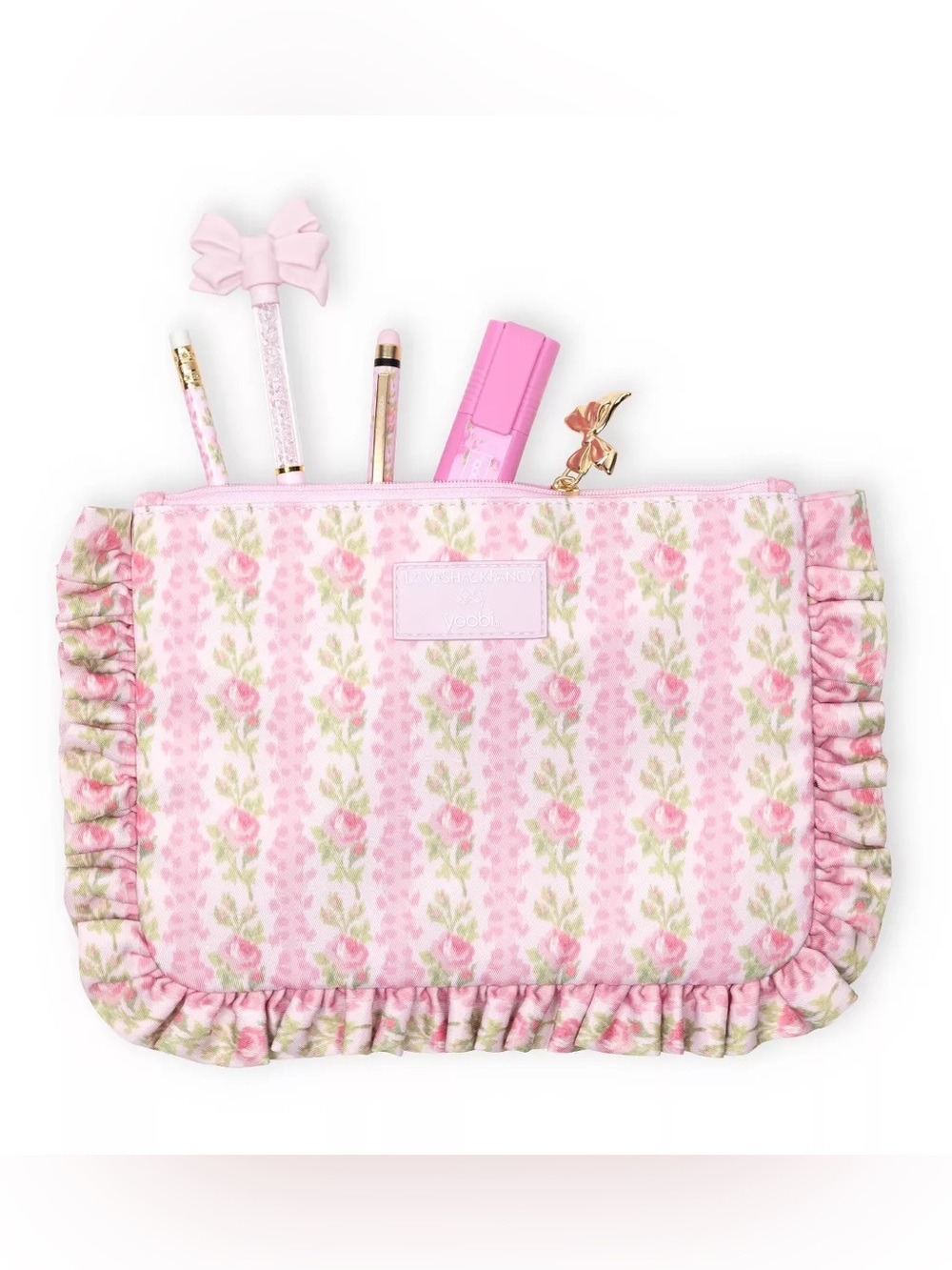 LoveShackFancy x Target Blooming Heirloom Pencil Case Strawberry Macaroon
